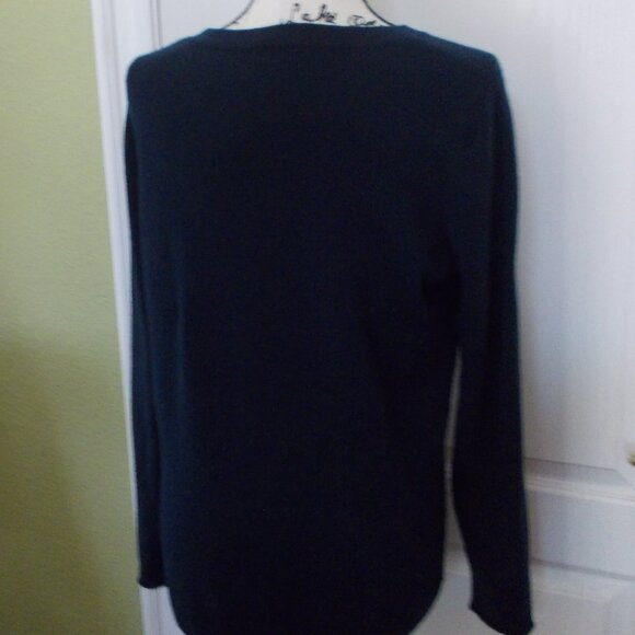 Project Cashmere Henley Style Navy Blue Sweater L - Picture 3 of 4